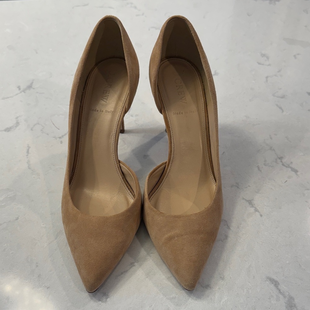 J. Crew Tan Suede Heels